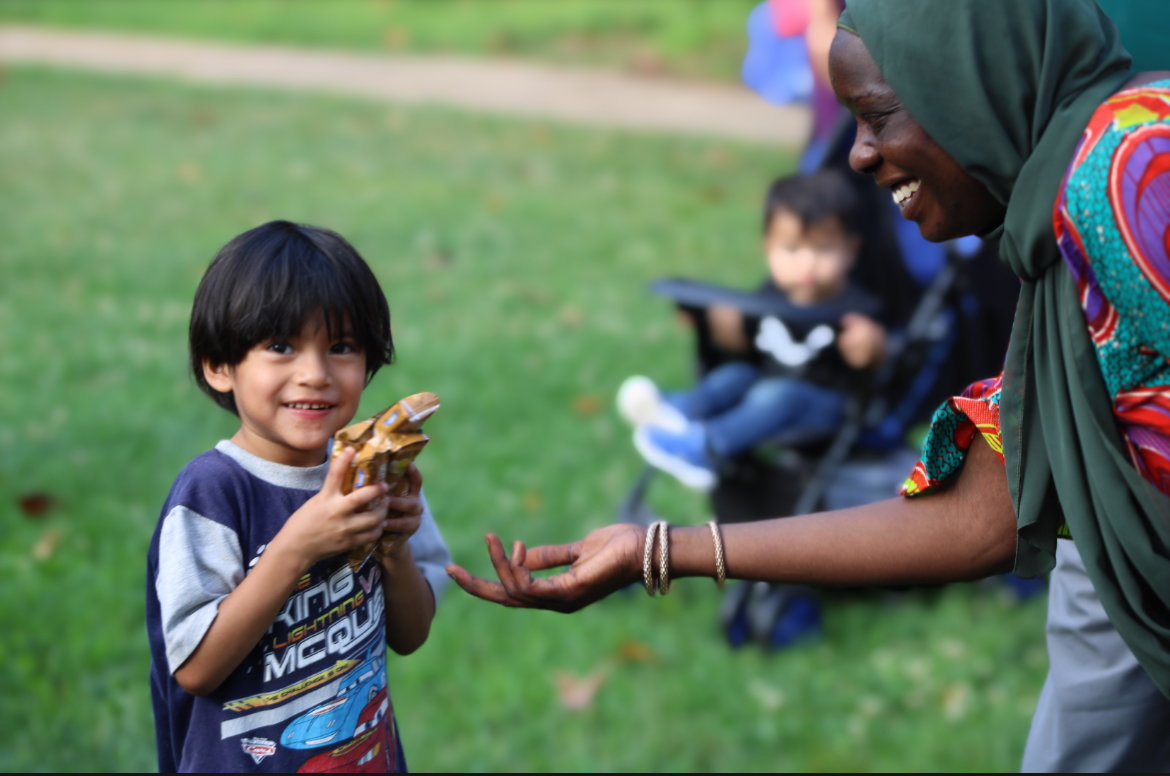Purchase a one week supply of food for 75 households without their own transportation.